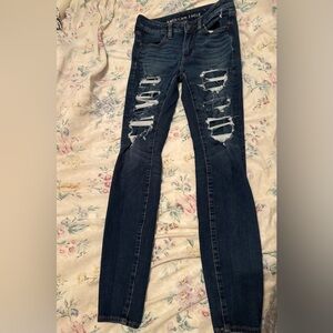 American Eagle high rise jegging distressed 2